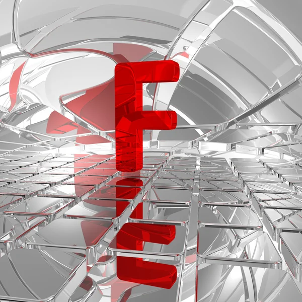 F in futuristic space — Stock Photo, Image