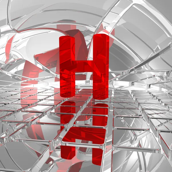 H in de futuristische ruimte — Stockfoto