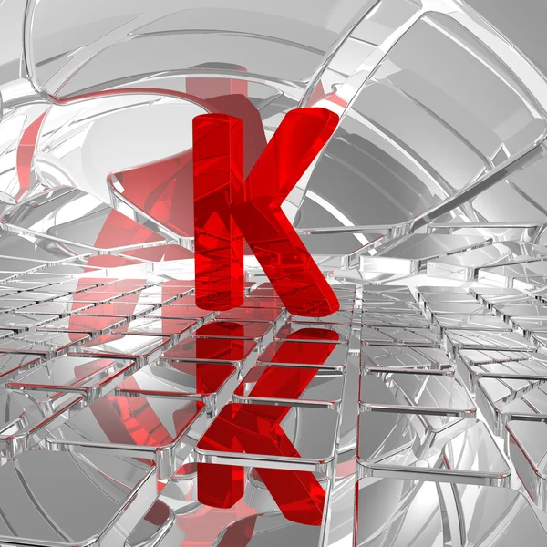 K in futuristic space — Stock Photo, Image