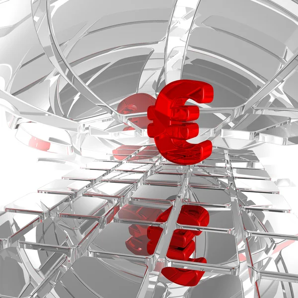 Euro in futuristische ruimte — Stockfoto