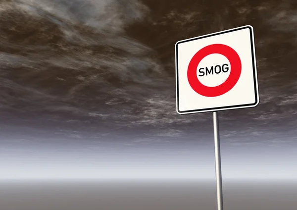 Smog roadsign — Stock Photo, Image