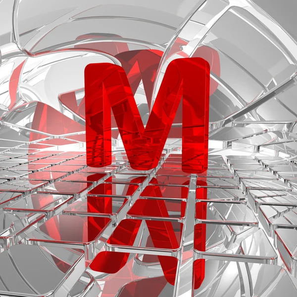 M in futuristic space — Stock Photo, Image