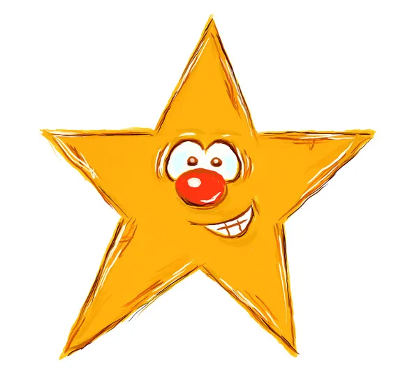 Hvězda Ušklíbl Bílém Pozadí Ilustrace — Stock fotografie