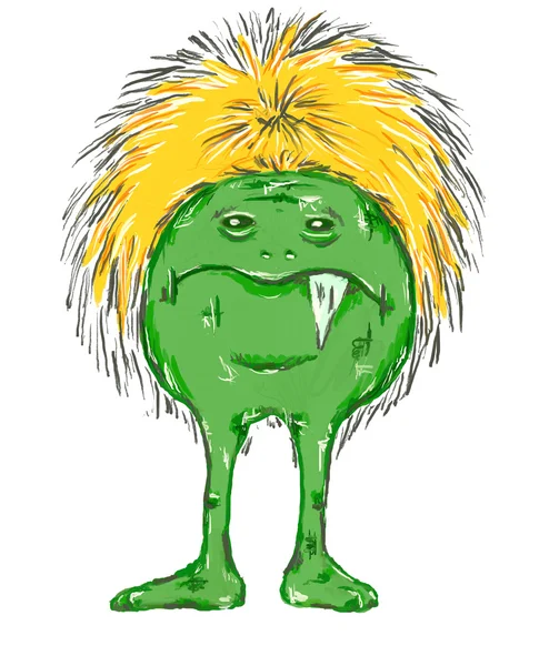 Grünes Monster Illustration — Stockfoto
