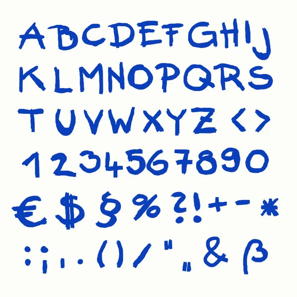 Alphabet Chiffres Dessinés Main Illustration — Photo