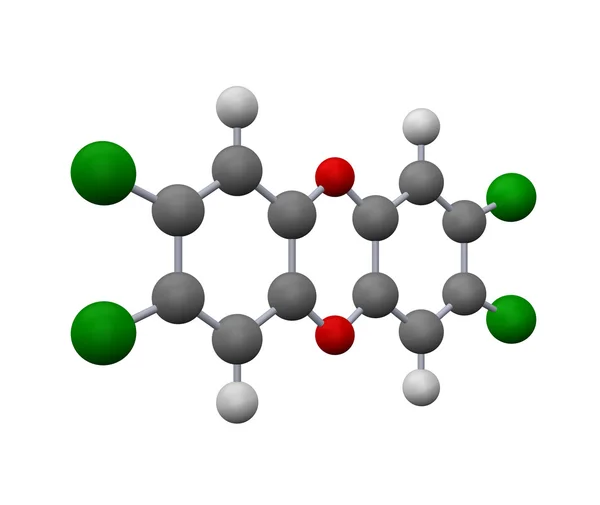 Ilustrace Model Molekulu Dioxinů — Stock fotografie