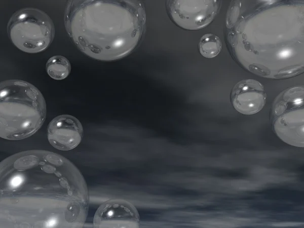 Soap Bubbles Dark Sky Illustration — Stock Photo, Image