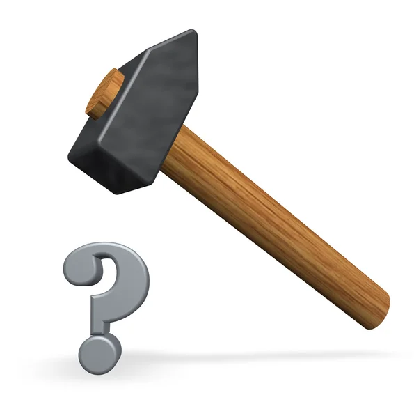 Hammer Question Mark Illustration — Stock Photo, Image