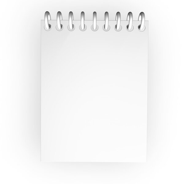 Чистая бумага с кольцами - 3d иллюстрация
