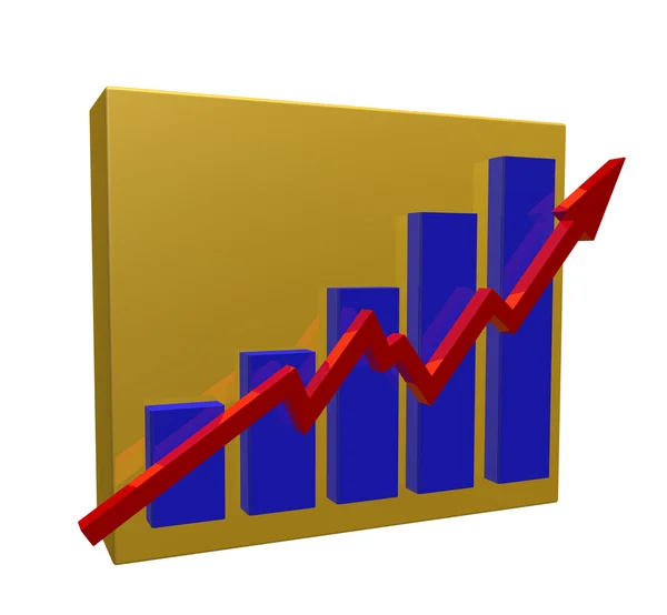 Business Chart White Background Illustration — Stock Photo, Image