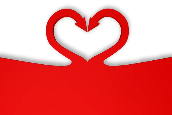 Szív Szimbólum Két Piros Nyilak Illusztráció — Stock Fotó