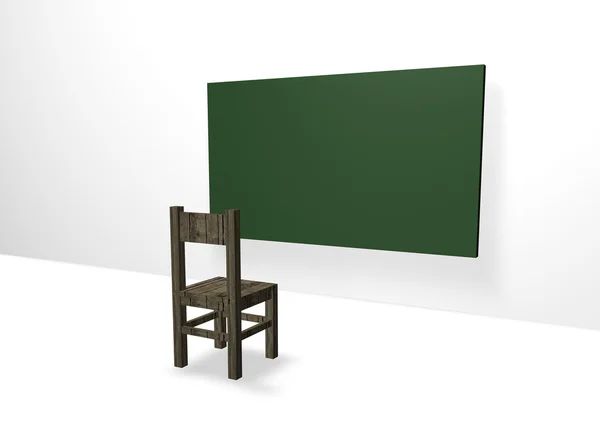 Cadeira Placa Escola Ilustração — Fotografia de Stock