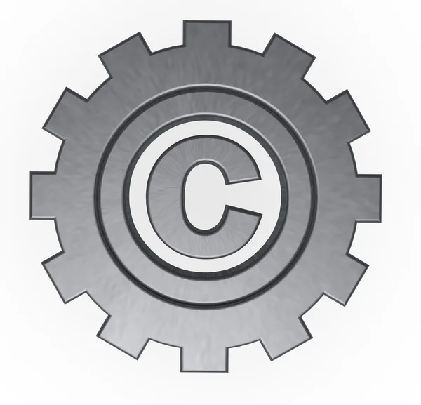 Símbolo Direitos Autorais Roda Engrenagens Ilustração — Fotografia de Stock