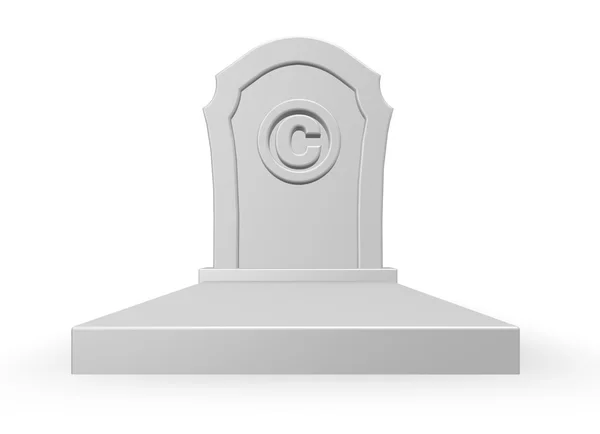 Símbolo Copyright Sobre Lápida Ilustración — Foto de Stock