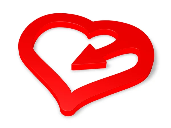 Herz Symbol Mit Pfeil Innen Abbildung — Stockfoto