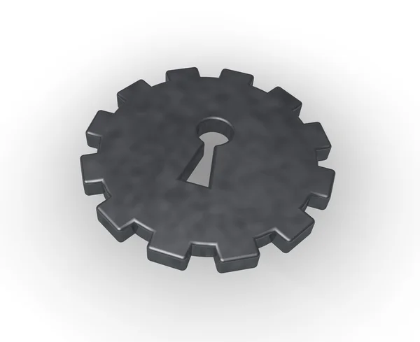 Gear Wheel Key Hole Illustration — Stock Photo, Image