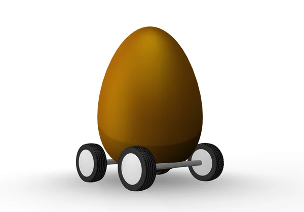 Яйцо на колесах — стоковое фото