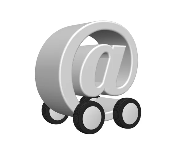 E-Mail auf Rädern — Stockfoto
