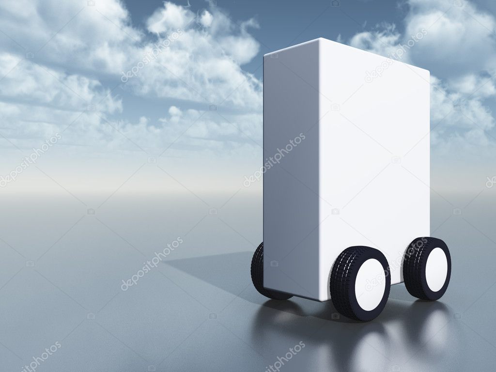 White box on wheels