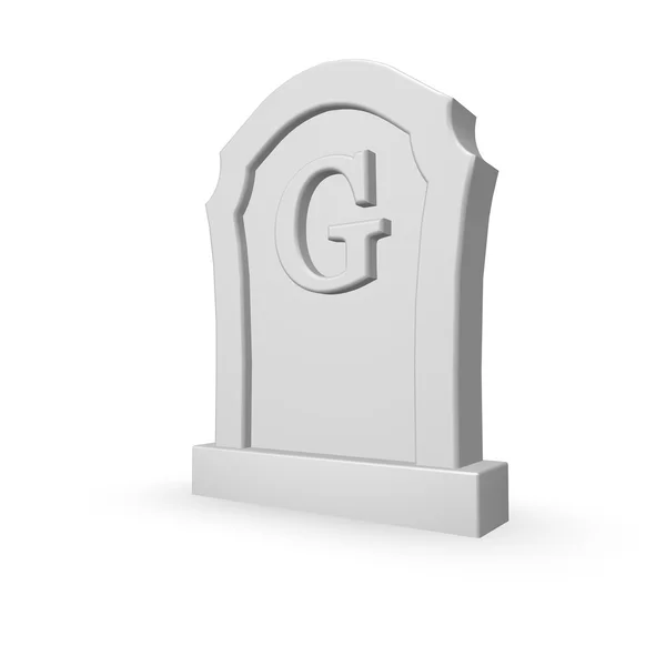 Gravestone with letter g — Stock Photo, Image