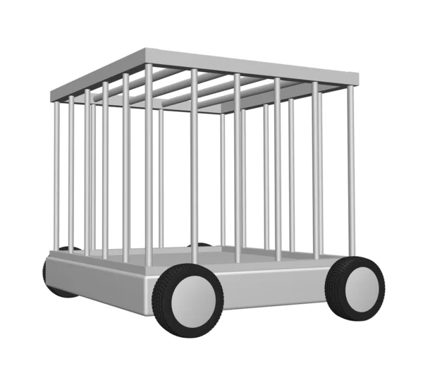 Cage on wheels — Stock Photo, Image