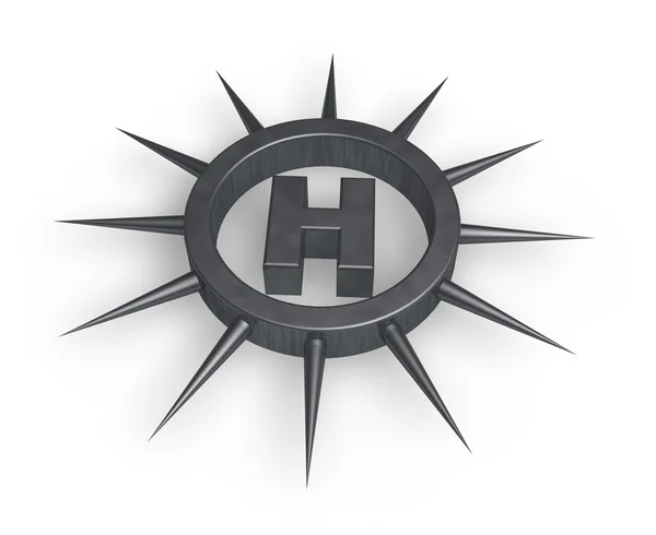 Колючая буква h — стоковое фото