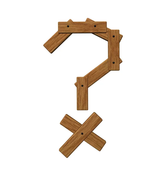 Wooden question mark — Stock Photo, Image