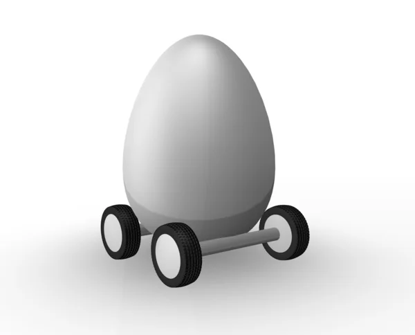 Αυγό με ρόδες — Φωτογραφία Αρχείου