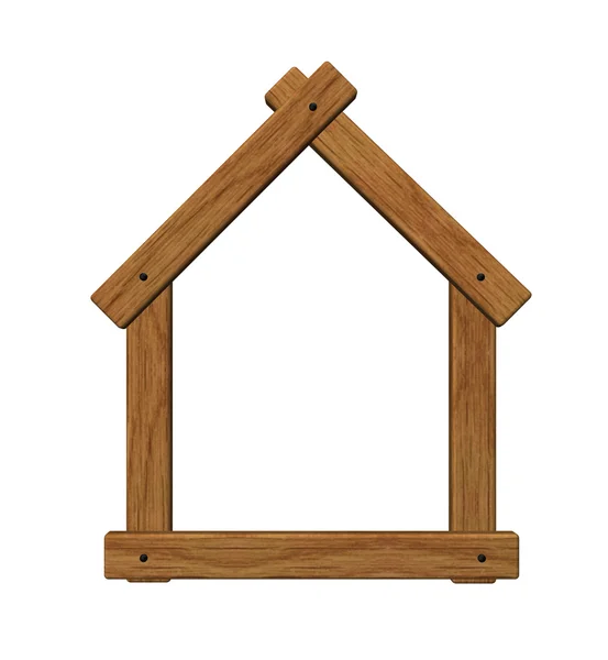 Símbolo da casa de madeira — Fotografia de Stock