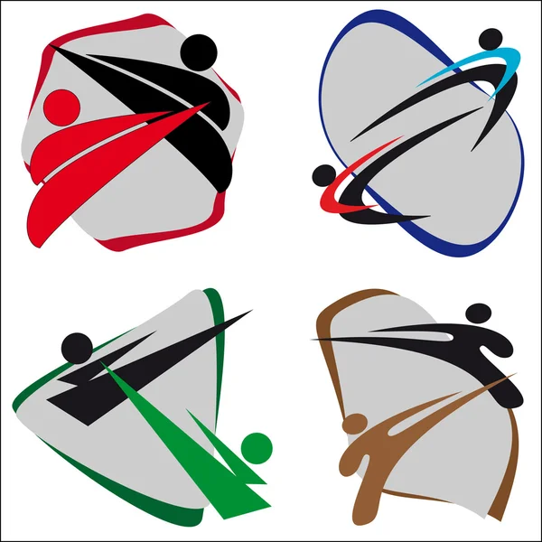Simbols dövüş sanatları. logo. — Stok Vektör