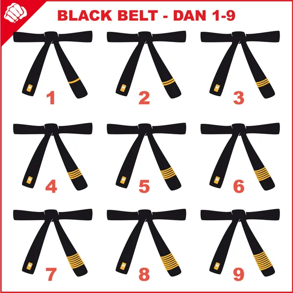 Artes Marciales cinturón negro-simbol . — Vector de stock