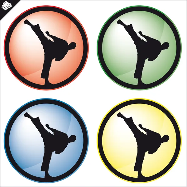 Martial art colored simbol set.