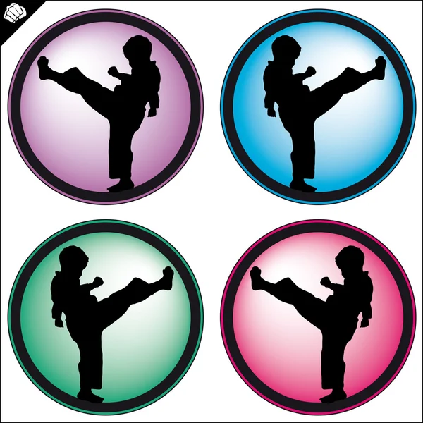 Martial art colored simbol set. — Stock Photo, Image