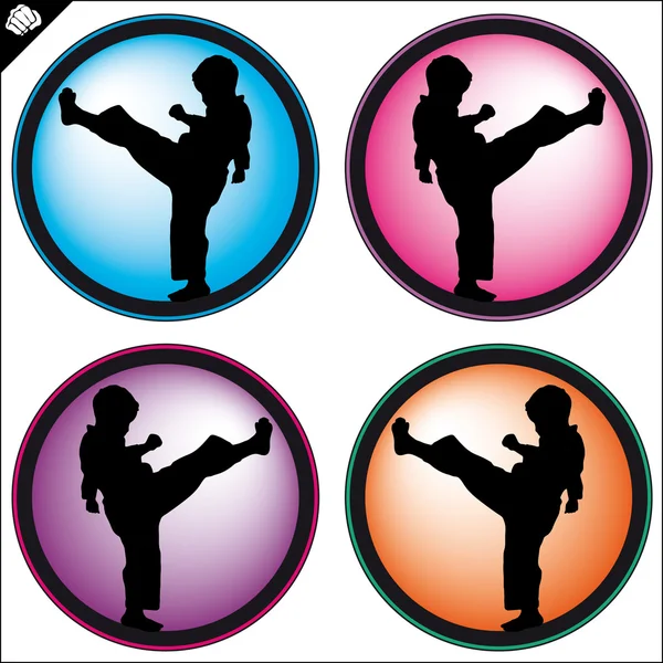 Arte marcial conjunto de símbolos de color . —  Fotos de Stock