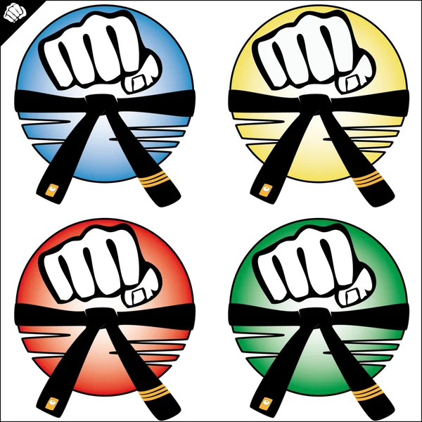 Martial arts colored simbol set. — Stock Photo, Image