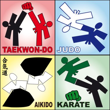 Martial art colored simbol. Vector. clipart