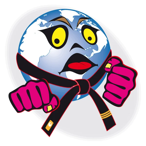 Humor símbolo original artes marciales copa del mundo, torneo . — Vector de stock