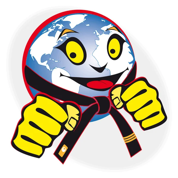 Humor original symbol martial arts world cup, tournament. — Stock Vector