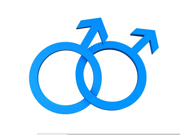 同性恋者的中孤立在白色的蓝颜色的符号 — 图库照片
