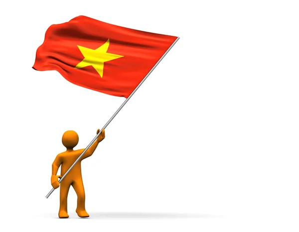 Obrázek Vypadá Ventilátor Velkým Vlajka Vietnamu — Stock fotografie