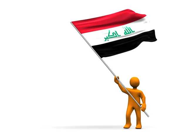 Resimde Bir Fan Büyük Bir Irak Bayrağı Ile Görünüyor — Stok fotoğraf