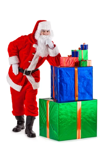 Papai Noel em pensamento e sério — Fotografia de Stock