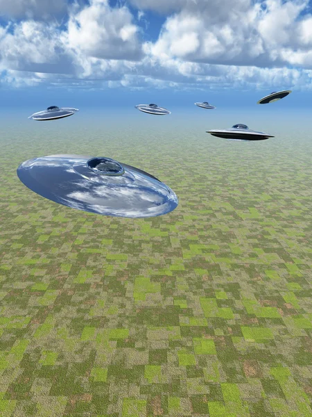 Επίθεση των ufo κάθετη — Φωτογραφία Αρχείου