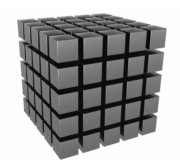 The three-dimensional image of a set of cubes