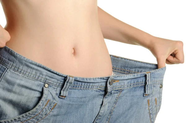 Kobiety i dżinsy rozmiar większy — Zdjęcie stockowe