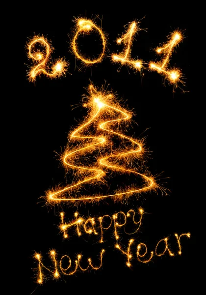 La postal de la felicitación feliz Año Nuevo — Foto de Stock