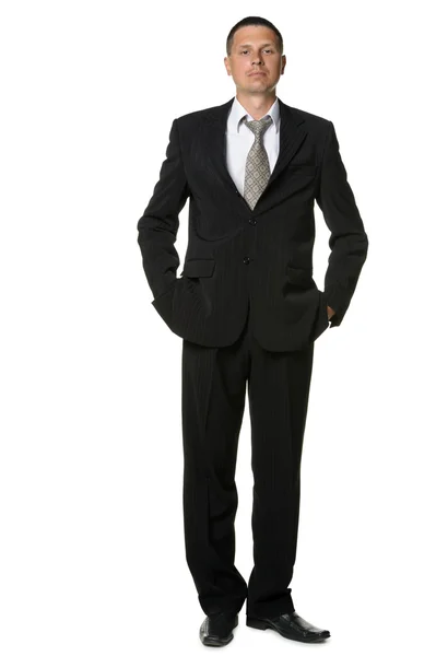 O homem de negócios em um terno preto — Fotografia de Stock