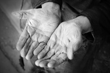 Hands of the old woman clipart