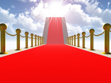 Ladder with a red carpet clipart