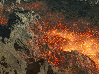 Lava in mountain clipart